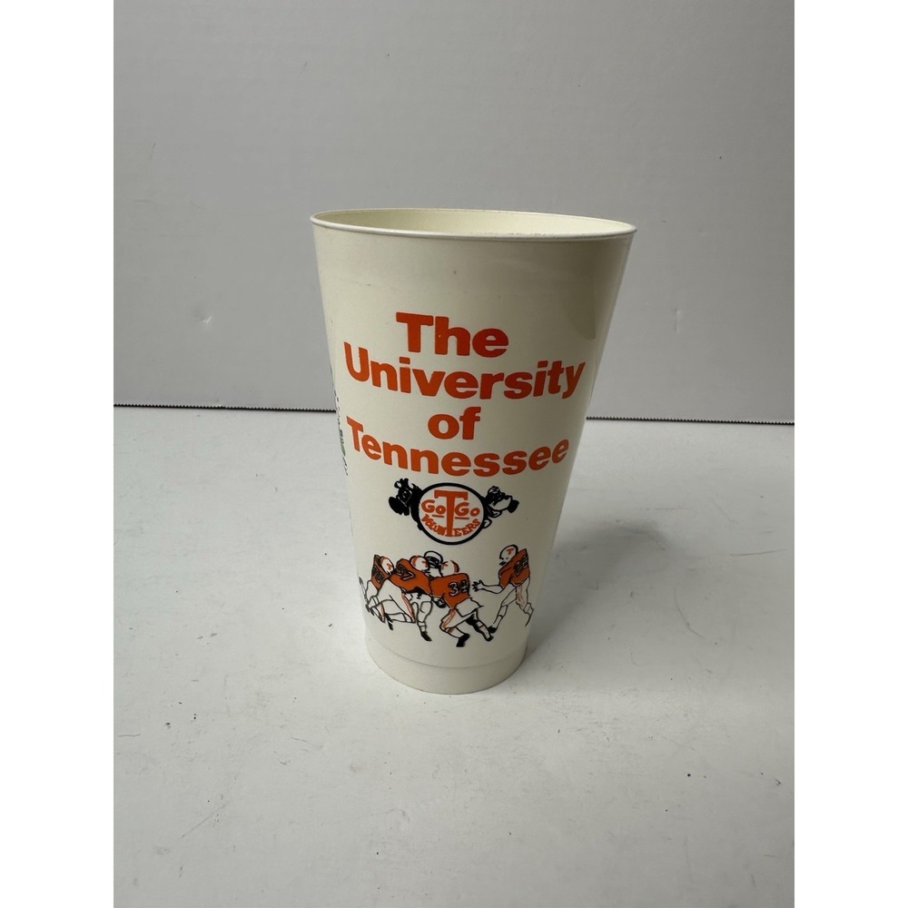 Vintage 70s Tennessee Volunteers Souvenir Football Cup Neyland Stadium Orange